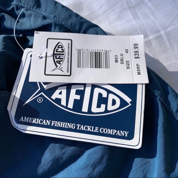 NWT Aftco Bluewater Fishing Shorts Mens Size 40 Waist Golf Trunks Blue - Picture 5 of 8